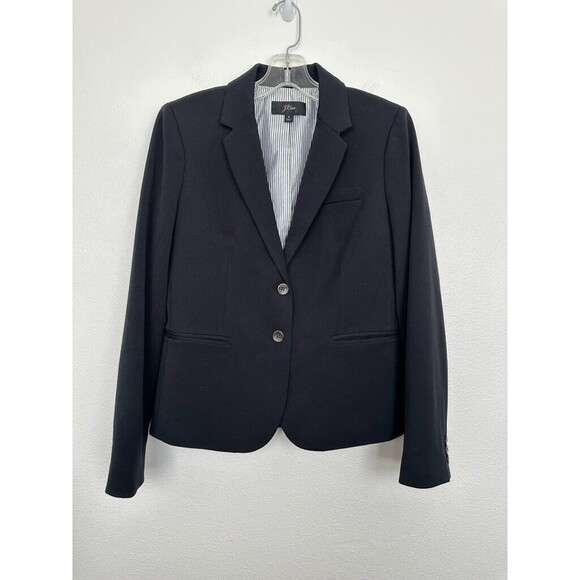 J. Crew Schoolboy Blazer Two Button Black Classic Work Women's Size Small K2899 - Picture 2 of 10